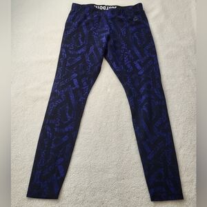 Nike Just Do It Blue/Black Pattern Leggings Women's Size Large